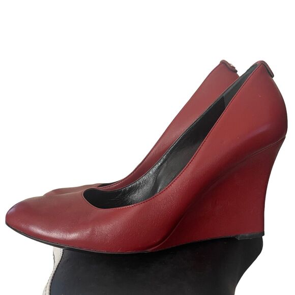 Gucci EUR 41 Wedge Heels Round Toe Deep Red Career Comfort GG Emblem - Picture 7 of 16